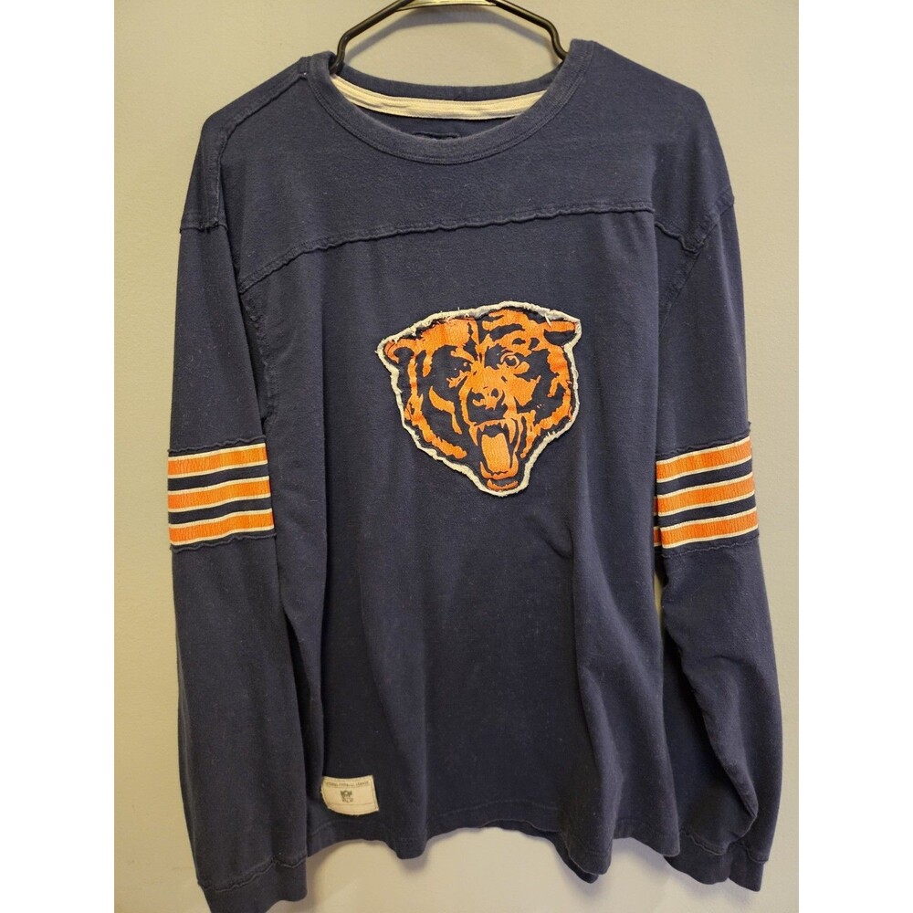 Vintage 2000s Reebok Chicago Bears Long Sleeve Shirt Men XL NFL Y2K Distressed